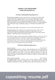 Sandra Mardenfeld copyediting resume