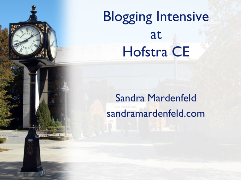 Blogging Intensive at Hofstra CE